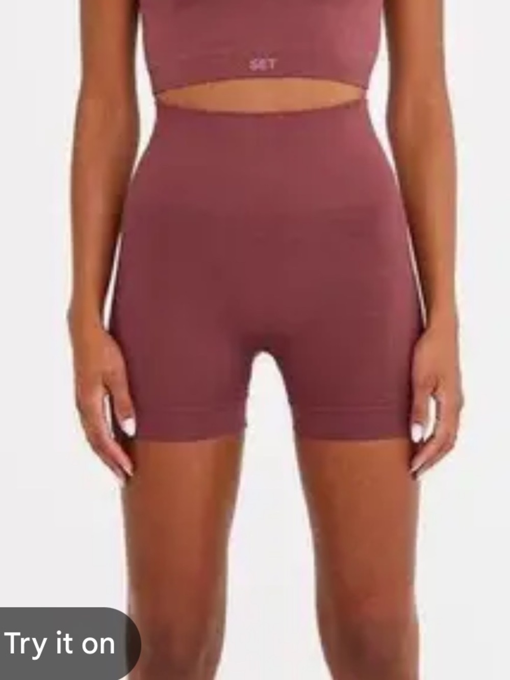 SET Active Mauve High-Waist Biker Shorts